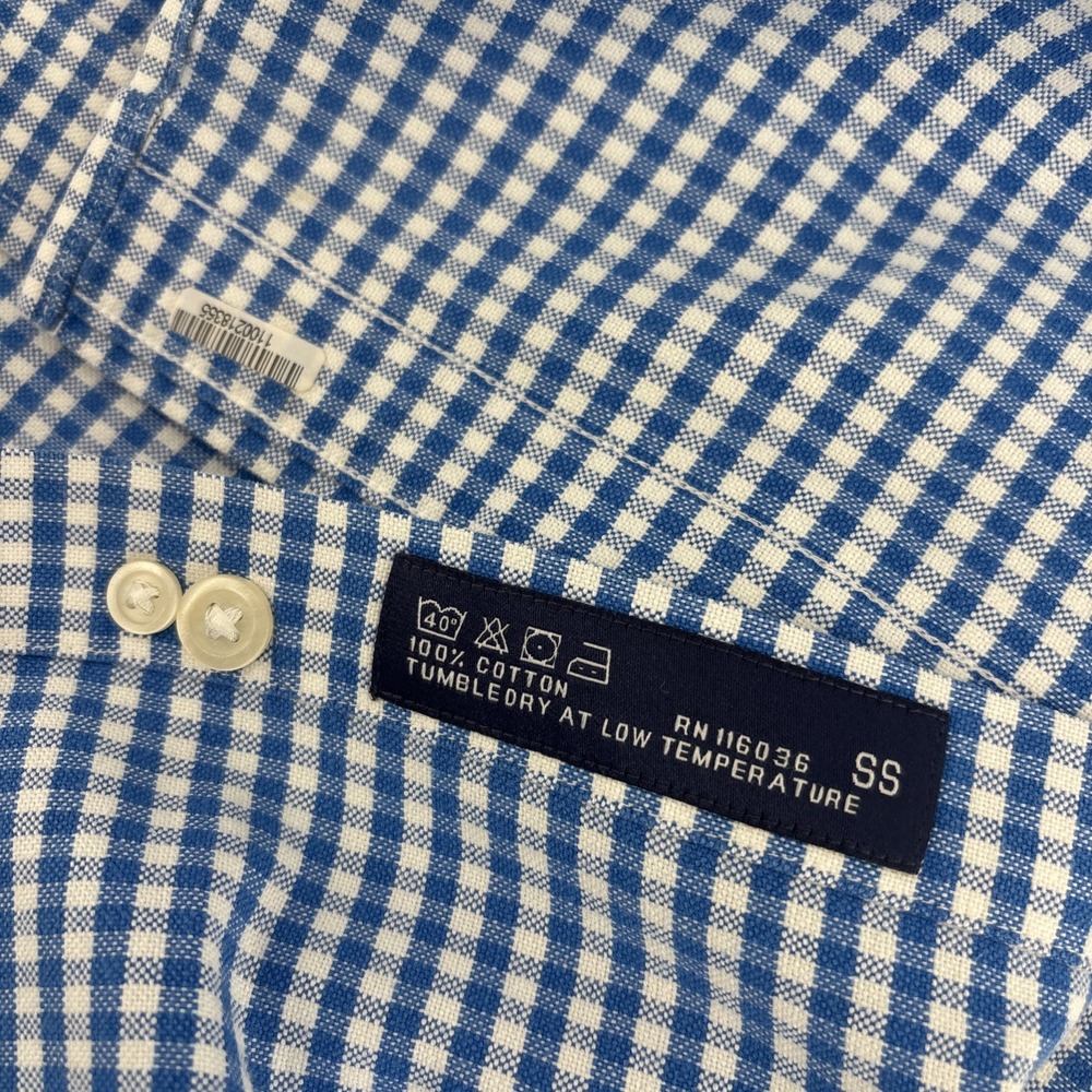 Charles Tyrwhitt Weekend Shirt Men's XL Blue White Check Classic Fit Non Iron - Picture 6 of 10